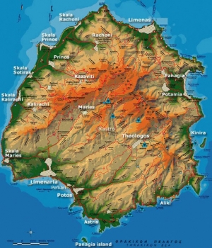 карта на остров Тасос
